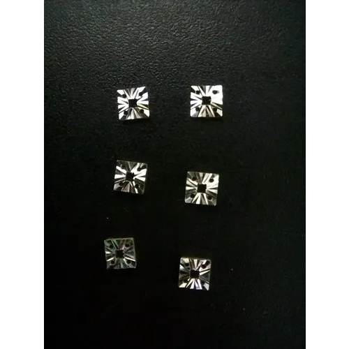 12 Cut Square Silver Miracle Plate Finding - Sterling Silver, 5 mm Size, Silver Stone Color | Elegant Jewelry Component for Unique Creations