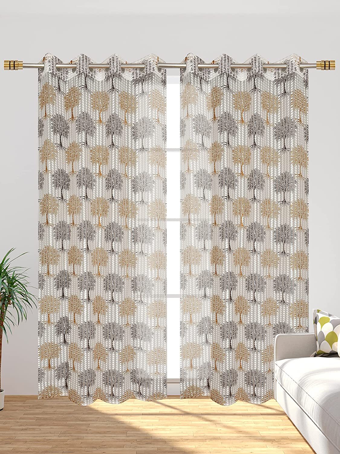Mallowworld Sheer Tissue Curtains - 48x84 Inch Aqua Blue | Anti-bacteria Heat-insulation Beautiful Printed Design Set Of 2