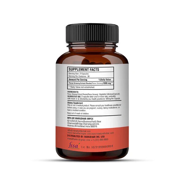 Panax Ginseng Extract Capsules - Herbal Adaptogen For All Ages, Boost Energy & Well-being