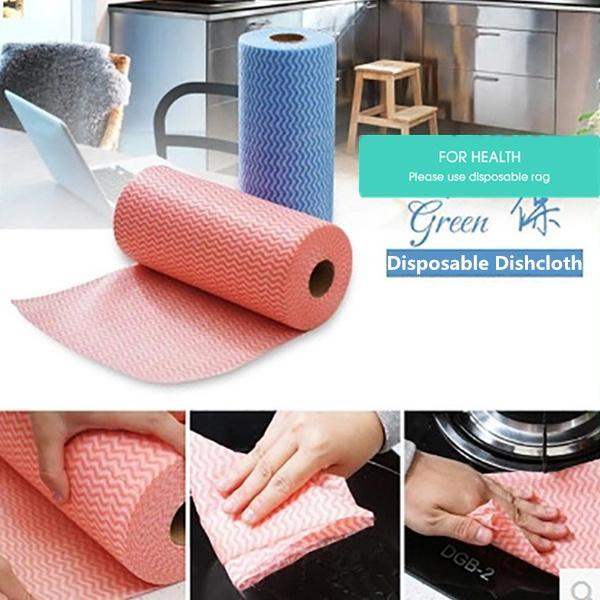 Non Wooven Fabric Disposable Handy Wipe Cleaning Cloth Roll - 7.5 X 7.5 X 19.6 Cm | Thick, Durable, Eco-friendly, Excellent Water Absorption