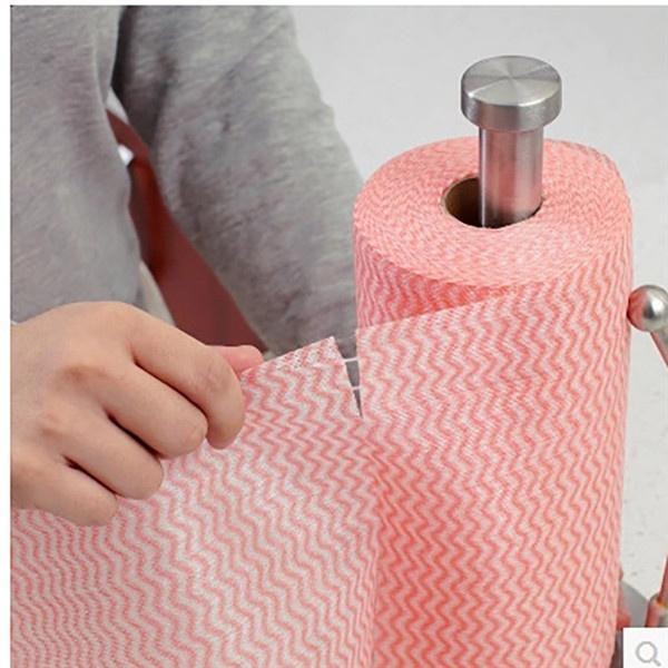 Non Wooven Fabric Disposable Handy Wipe Cleaning Cloth Roll - 7.5 X 7.5 X 19.6 Cm | Thick, Durable, Eco-friendly, Excellent Water Absorption