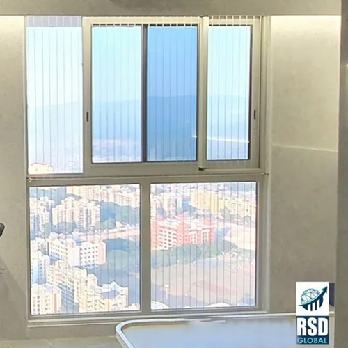 Powder Coated Aluminium Sliding Window - Aluminum Frame, Standard Size, White Color | Durable Stainless Steel Screen Netting, Ideal For Industrial Use