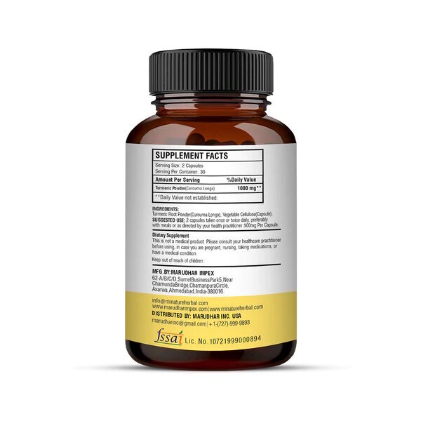 Turmeric Capsules - Herbal Medicine For All Ages | Dry Storage, Natural Herbal Product, Supports Overall Health
