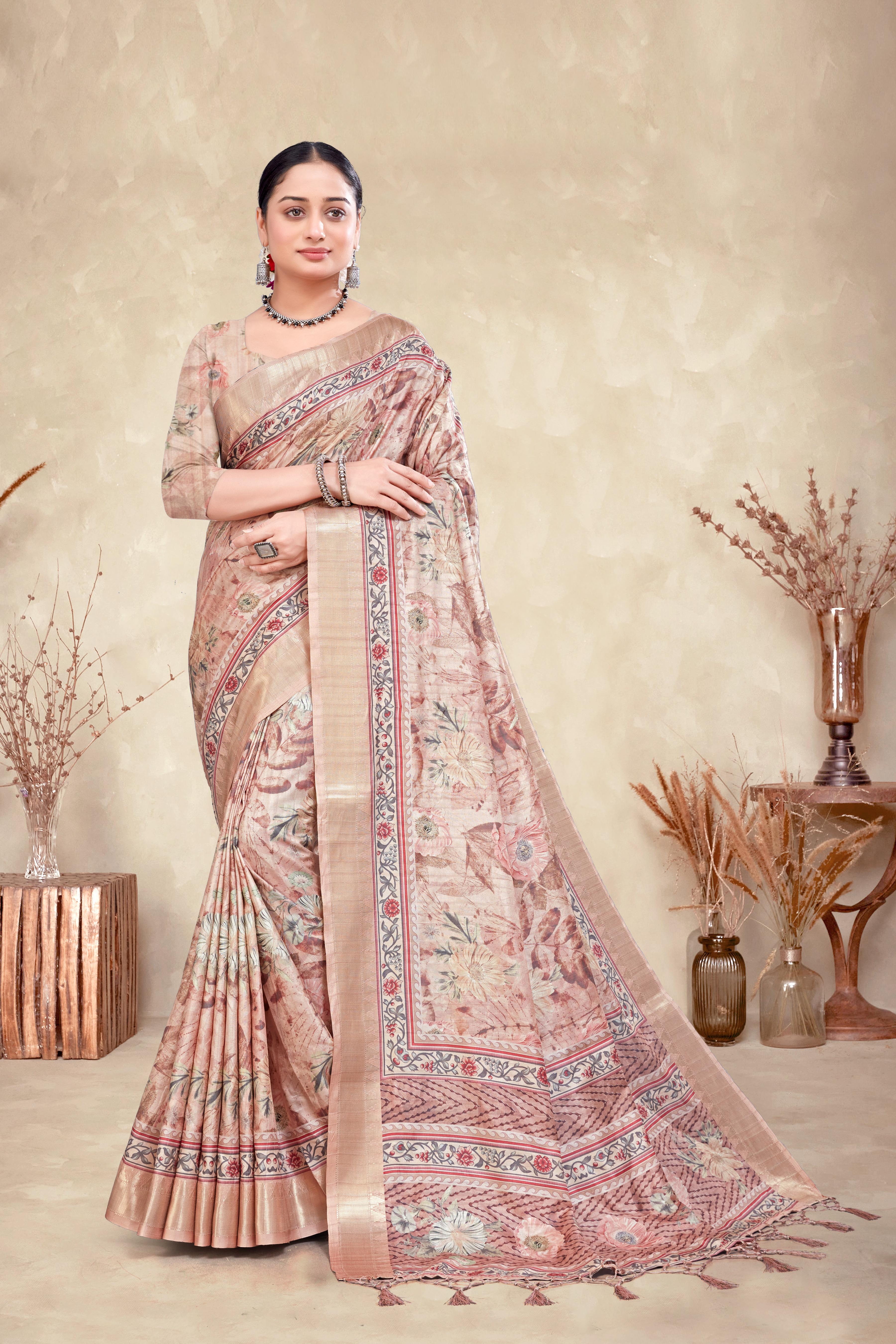 Traditional Cotton Silk Printed Saree-25184