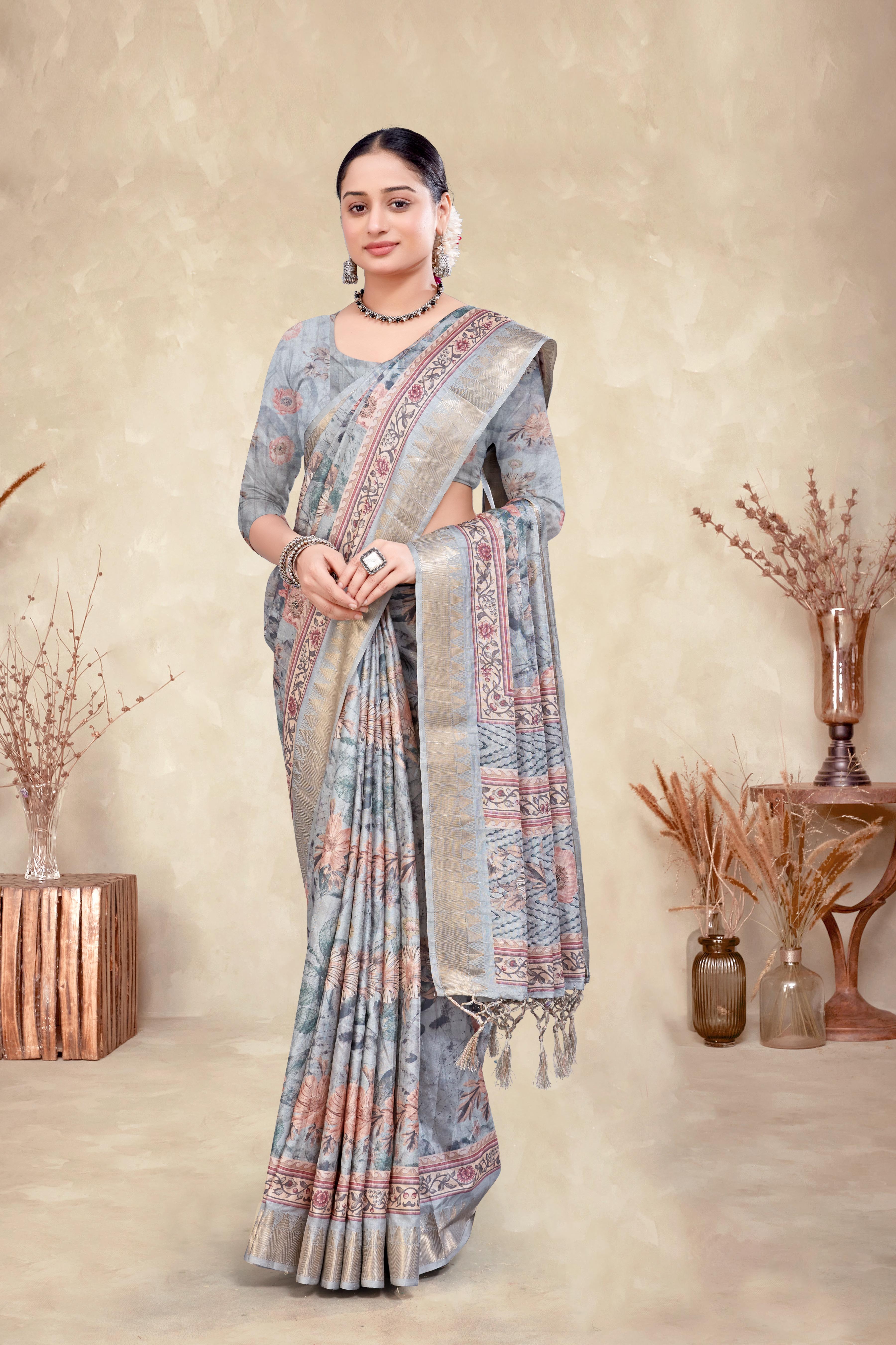 Traditional Cotton Silk Printed Saree-25184