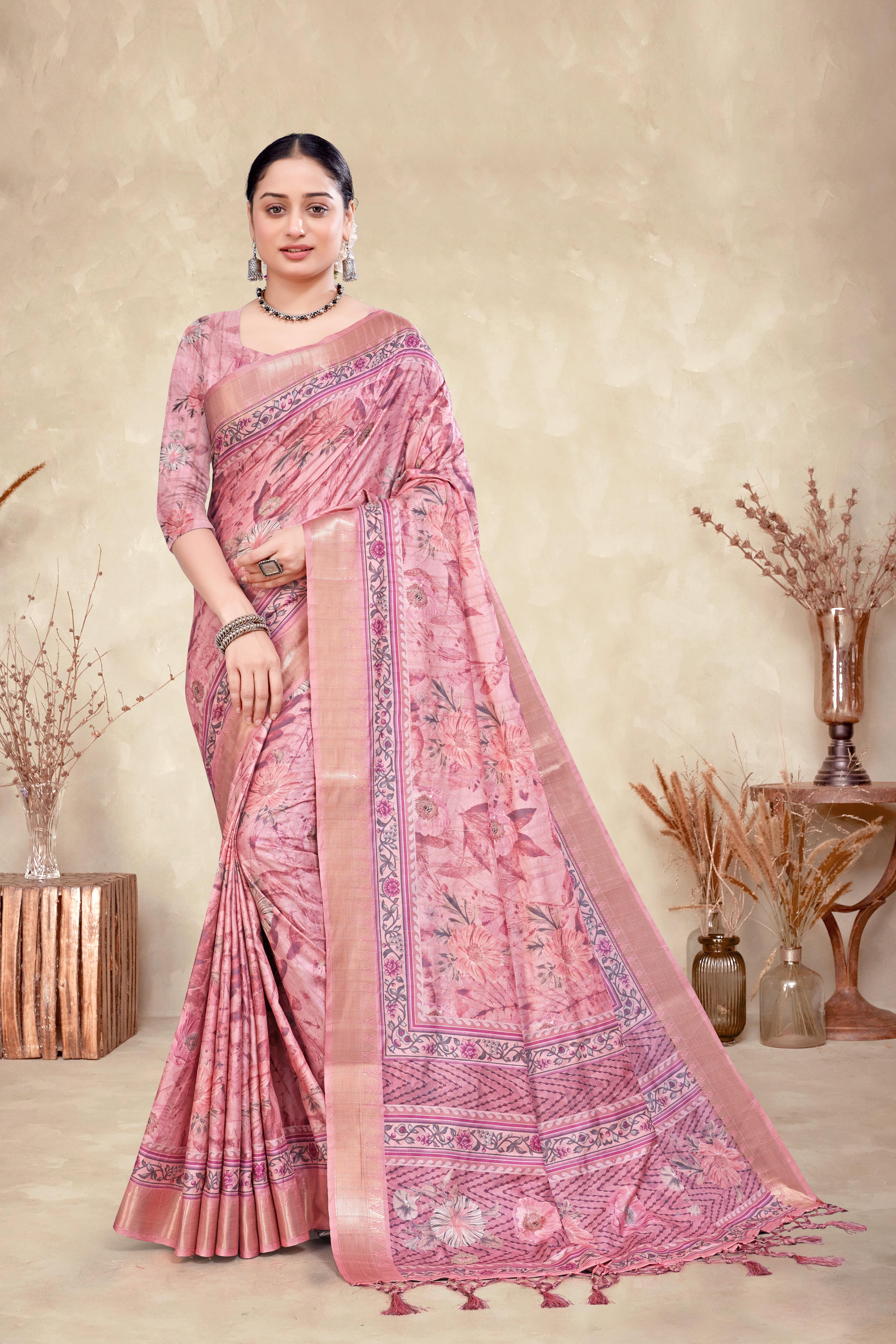 Traditional Cotton Silk Printed Saree-25184