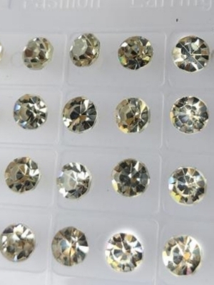 Essential Earrings & Studs - German Silver, Adjustable Size, Silver Color | Suitable for Parties, Bezel Setting, Crystal Accents, Lightweight at 0.1g