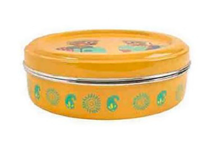 Green Hand Painted Enamelware Storage Box A61