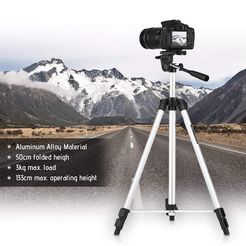 Tripod 330a - Lightweight Aluminum Alloy, Height Adjustable 13" To 42" | Multi-angle Adjustment, Quick Release Plate, Fits All Smartphones & Cameras