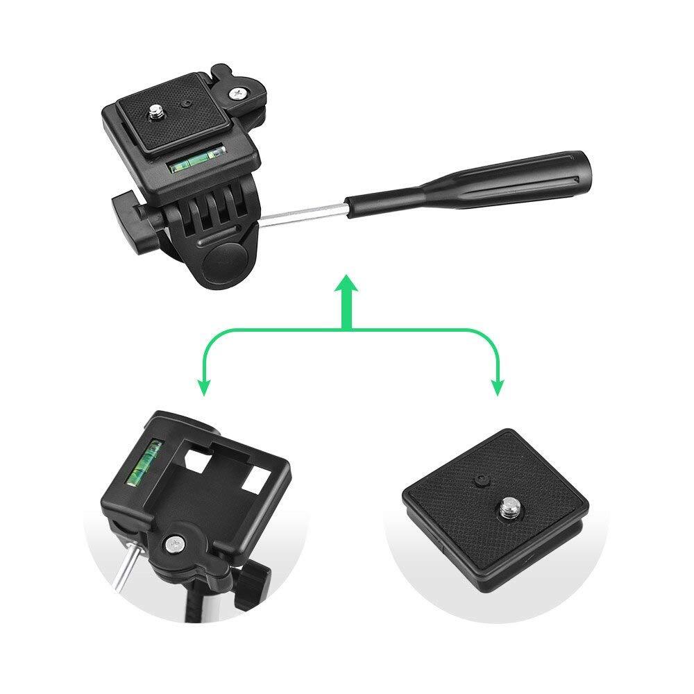 Tripod 330a - Lightweight Aluminum Alloy, Height Adjustable 13" To 42" | Multi-angle Adjustment, Quick Release Plate, Fits All Smartphones & Cameras
