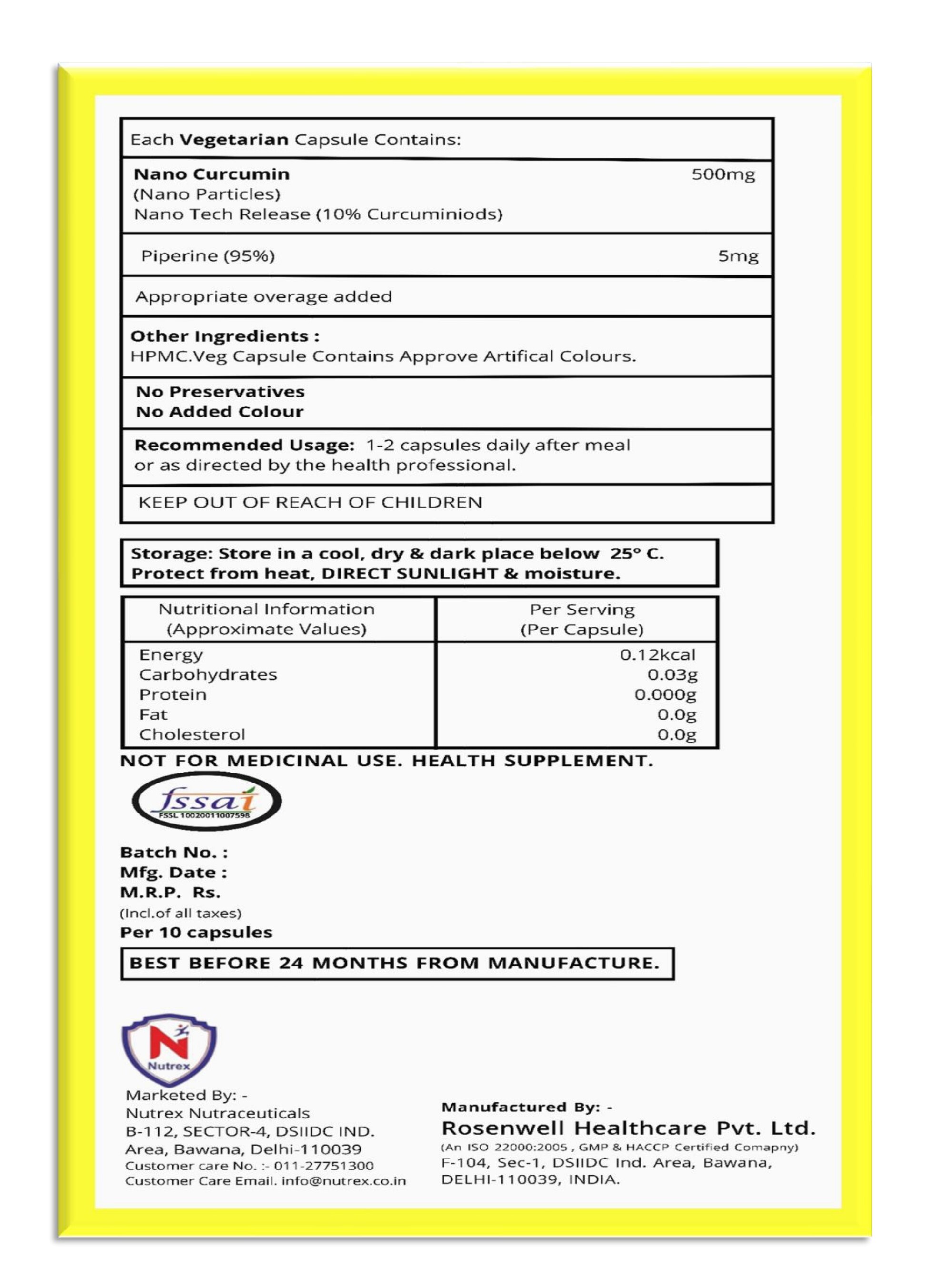 Wellmin - Daily Capsules, Nano-curcumin & Piperine Blend | Boosts Immunity, Supports Brain & Joint Health, Promotes Healthy Skin & Heart