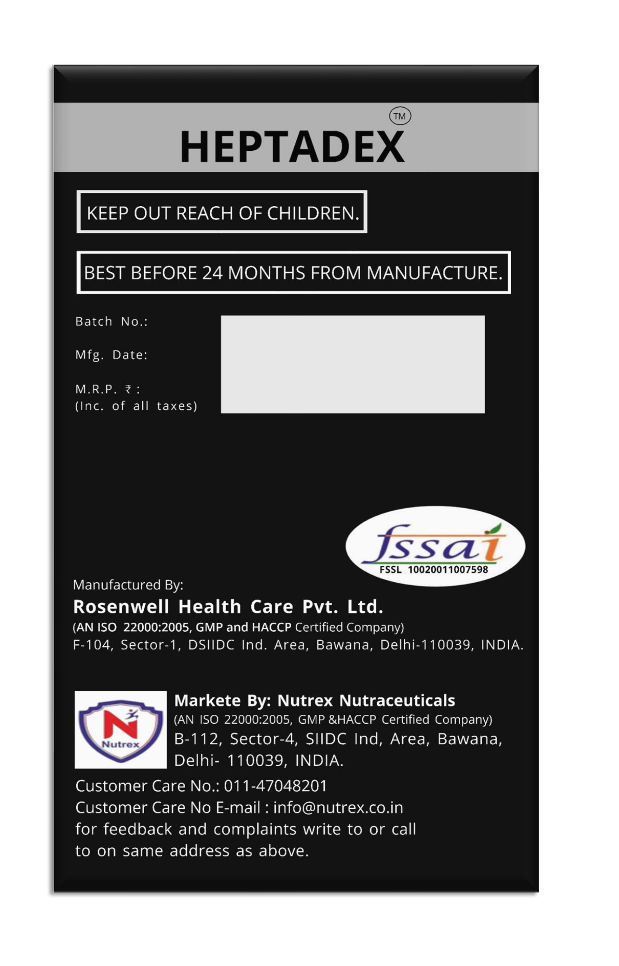 Heptadex (Liver Detox) Age Group: Adults