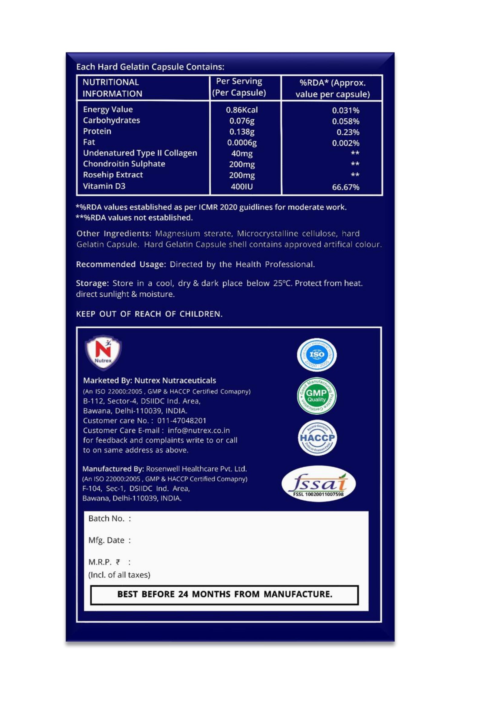 Bone And Joint Supplement Colla - T2