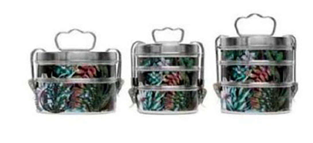 Hand Painted Enamelware Lunch Box Box A99 - Color: Blue