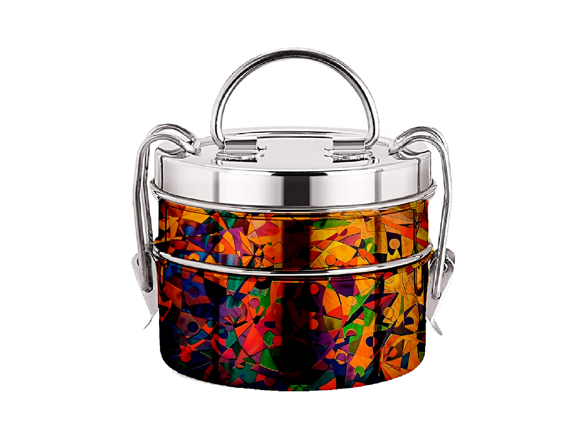 Hand Painted Enamelware Lunch Box Box A104 - Color: Multicolour