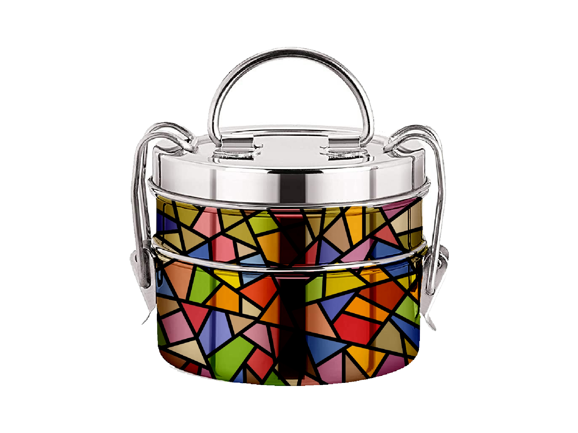 Hand Painted Enamelware Lunch Box Box A104 - Color: Multicolour