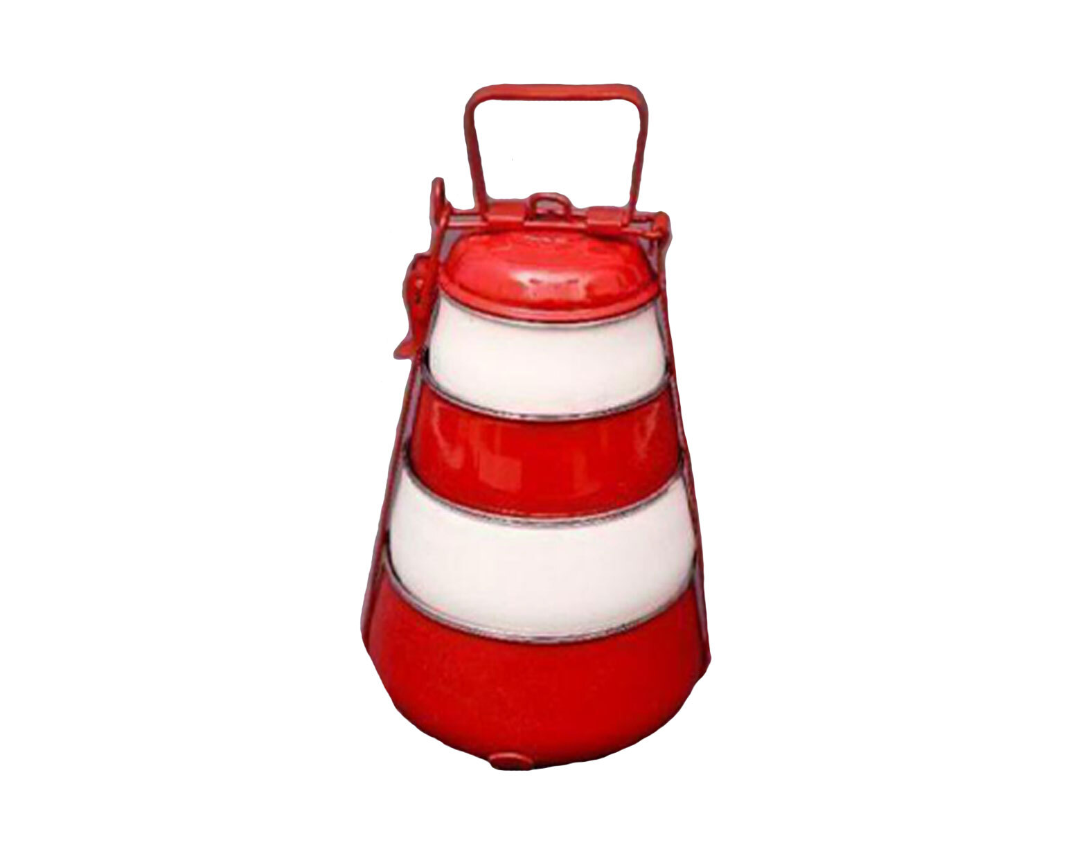 Hand Painted Enamelware Lunch Box Box A111 - Color: Red