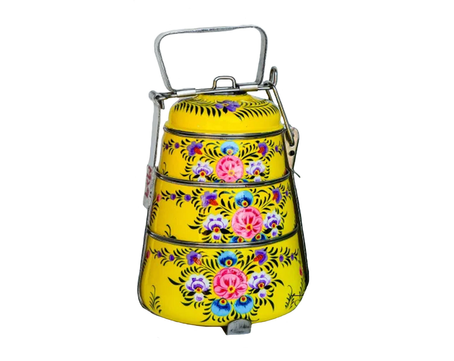 Hand Painted Enamelware Lunch Box Box A120 - Color: Multicolour