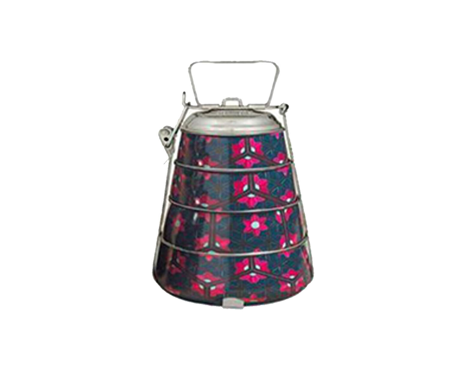 Hand Painted Enamelware Lunch Box Box A120 - Color: Multicolour