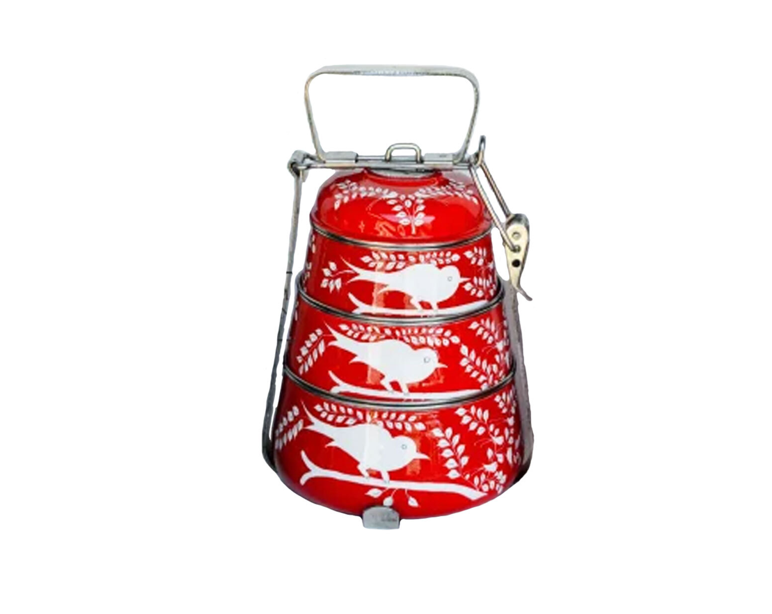 Hand Painted Enamelware Lunch Box Box A128 - Color: Blue