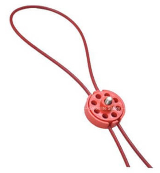 Globalite Safety Cable Lockout With Cable - Ptfe Insulation 2 Meter Adjustable Length Red Jacket Color | Corrosion-free Stainless Steel Nut & Bolt