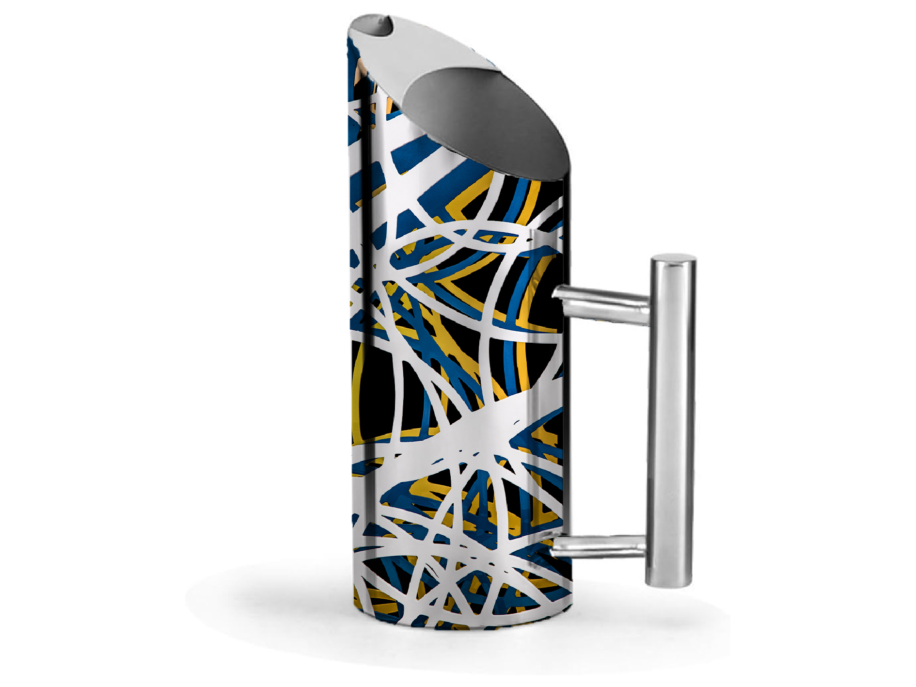 Hand-painted Enamelware Jug - Metal, Multicolour Finish | Unique Hand-painted Designs, Functional Beverage Container