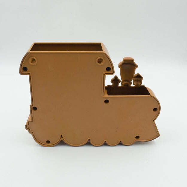 Plastic Train Engine Design Plastic Key Holder - Dimensions: 21x16x8 Cm | Color: Brown, Vintage Mail Organizer With 5 Key Hooks For Home & Office