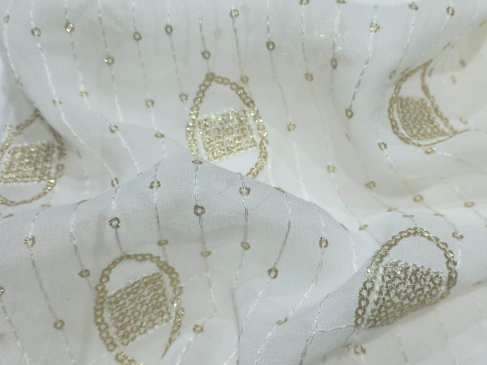 Allover Dyeable Sequins Embroidered Fabrics - Attributes: Comfortable & Soft