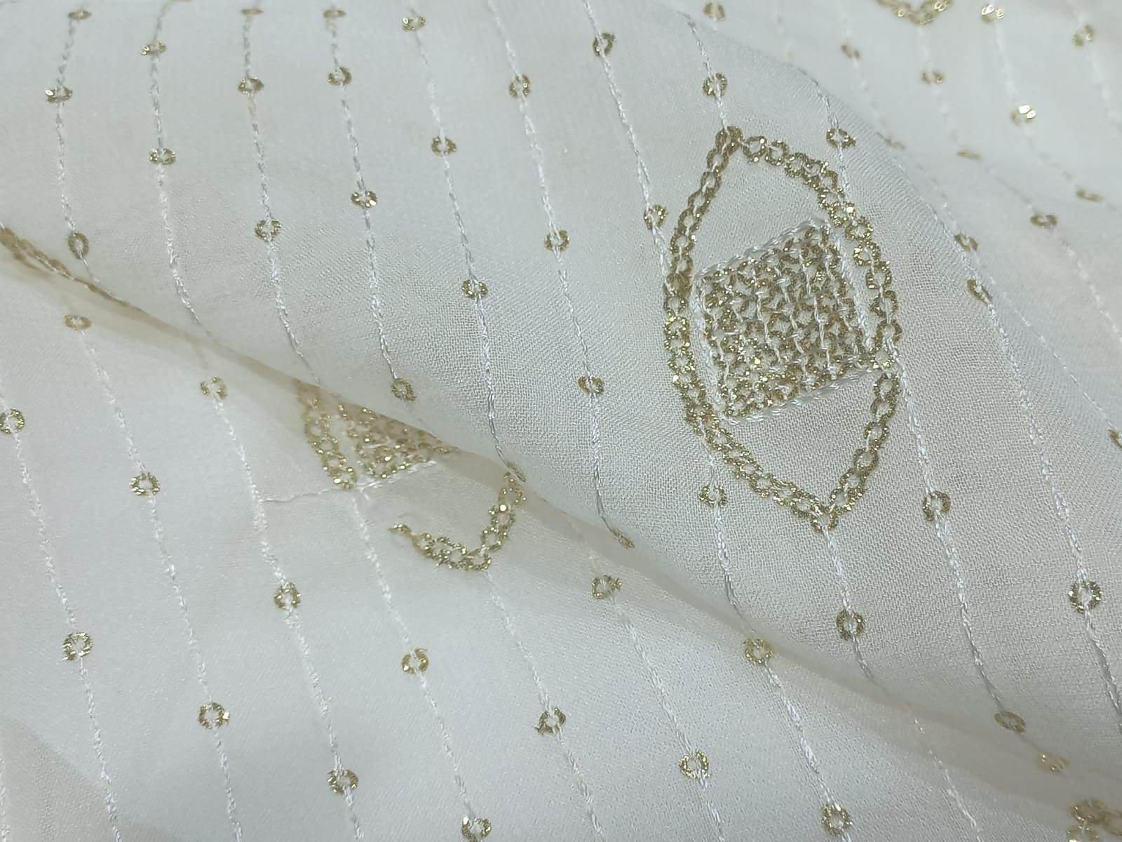 Allover Dyeable Sequins Embroidered Fabrics - Attributes: Comfortable & Soft