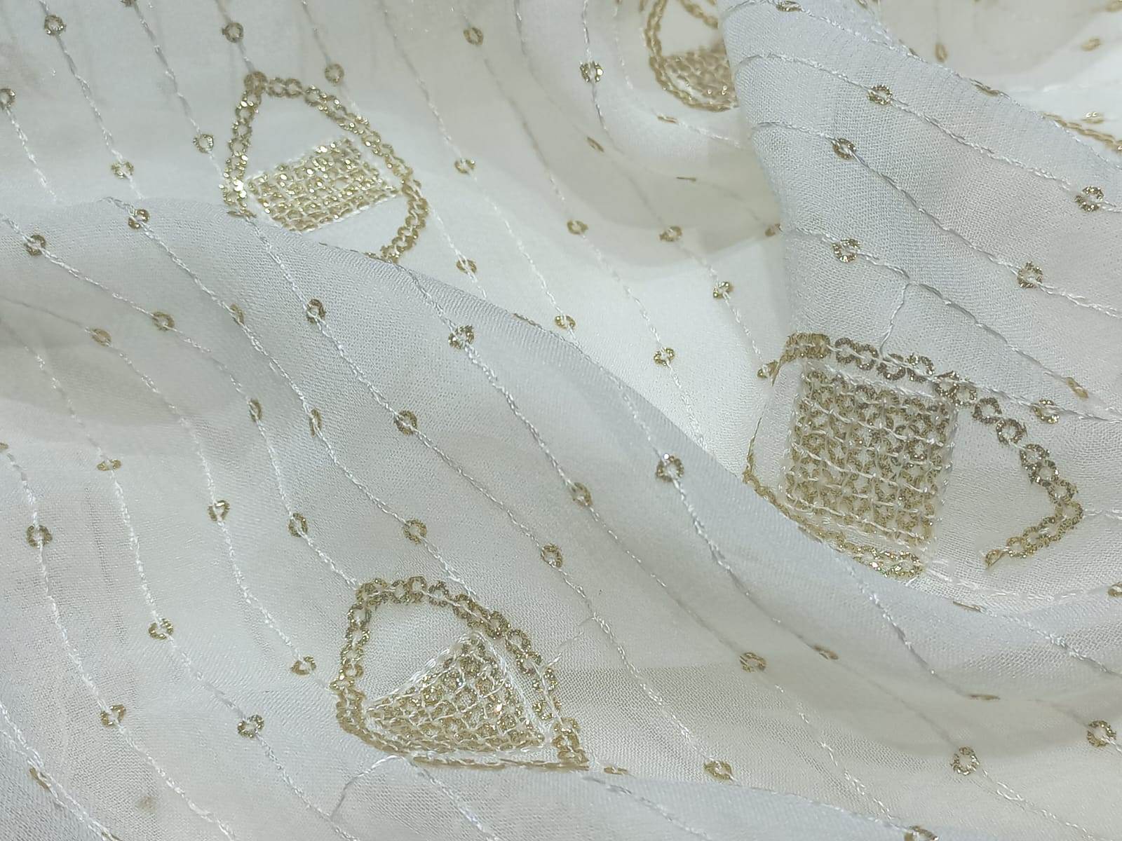 Allover Dyeable Sequins Embroidered Fabrics - Attributes: Comfortable & Soft