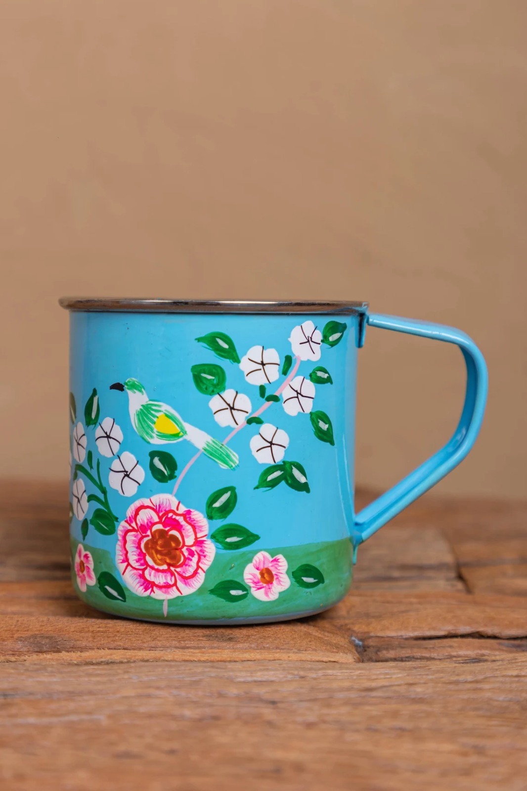 Steel Hand Painted Enamelware Mug A168 - Color: Green