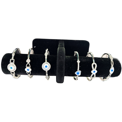 92.5 Silver Evil Eye Bracelet - Sterling Silver, Adjustable Chain , Fashionable and Protective Accessory for Women