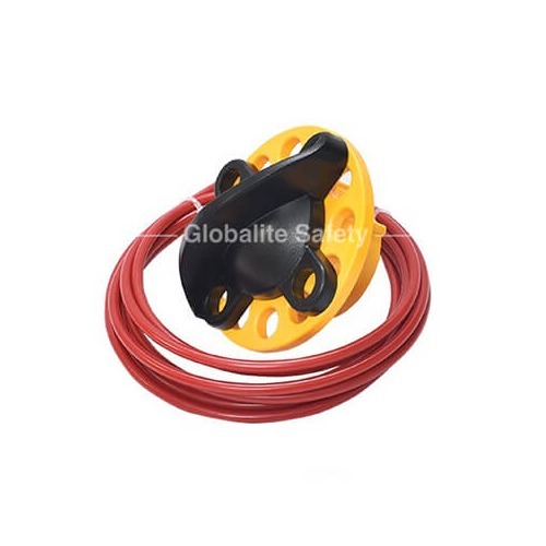 Globalite Safety Cable Lockout Prime - Pvc Insulated, 2-meter Steel Cable , Round Conductors With Red Color-coded Connectors