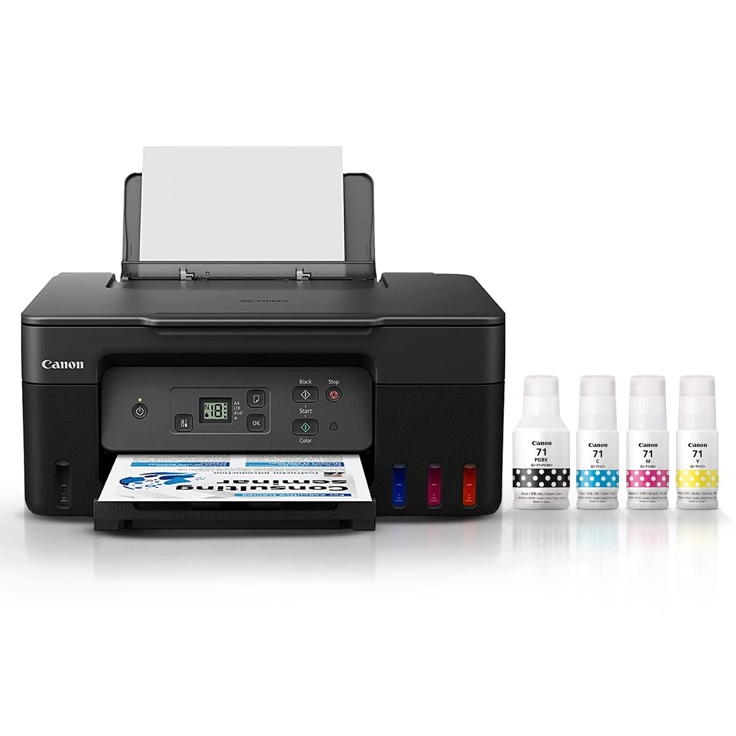 Pixma G2770 Printer - Ultra High Page Yield Up To 7,700 Mono & 8,100 Color Pages , Easy Maintenance With Compact Space-saving Design