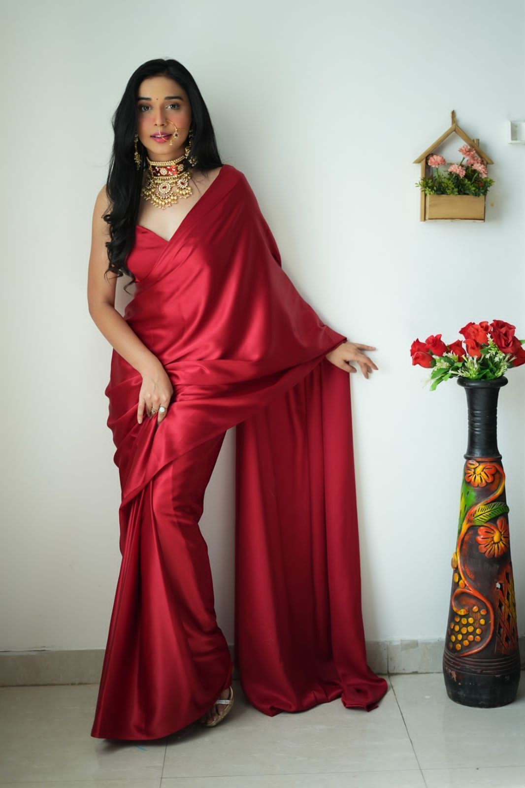 Soft Satin Saree