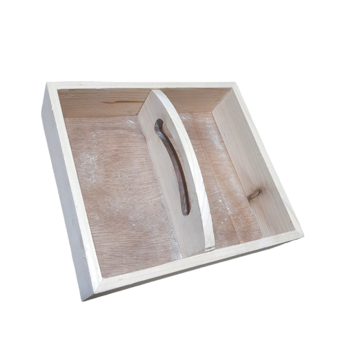 Wooden 4 Jar Basket - Nautical Style, Customized Shape, Eco-Friendly Wood | Easy to Clean, With Handle, Ideal for Food Storage and Serving