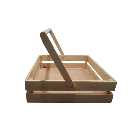 Wooden Modern Basket - Durable Wood, Customizable Shape, Nautical Style | Easy-to-Clean, Rust-Proof, Food Storage with Handles