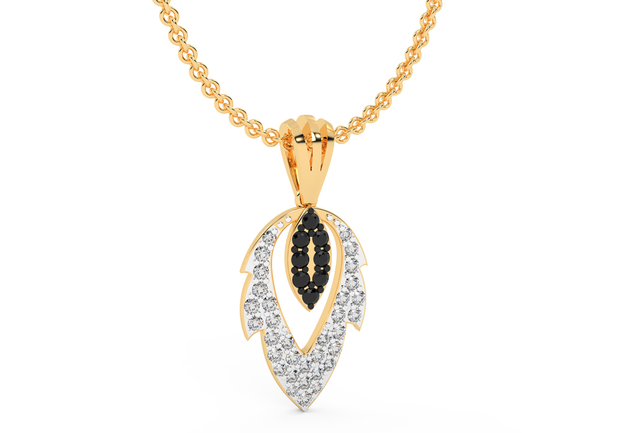 Dazzling Diamond Pendant In Gold - Diamond Carat Weight: 0.578 Carat