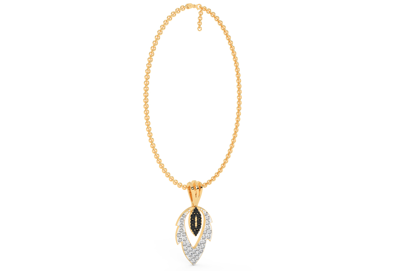 Dazzling Diamond Pendant In Gold - Diamond Carat Weight: 0.578 Carat
