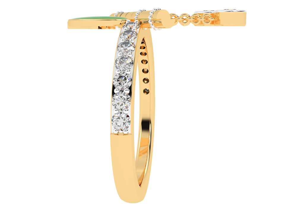 Krishna's Flute-inspired Diamond Ring - Diamond Carat Weight: 0.412 Carat
