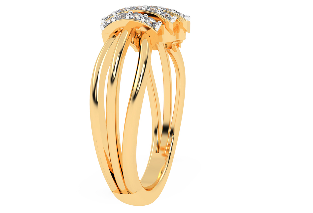 Five Strap Design Diamond Ring - Diamond Carat Weight: 0.363 Carat