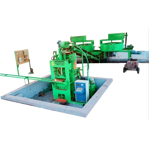 Interlocking Block Making Machine - Fly Ash Material, Green Color | High Durability, Automatic Operation, PLC Control