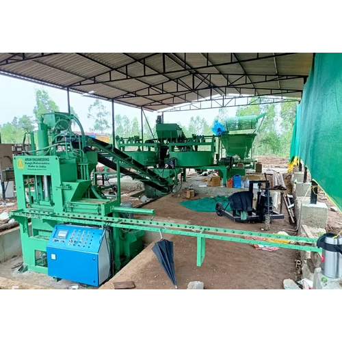 Hydraulic Brick Making Machine - Green Color, 220-440 Voltage | Automatic Operation, Hydraulic Pressure Method, PLC Control, Hollow Block Production, Warranty Included
