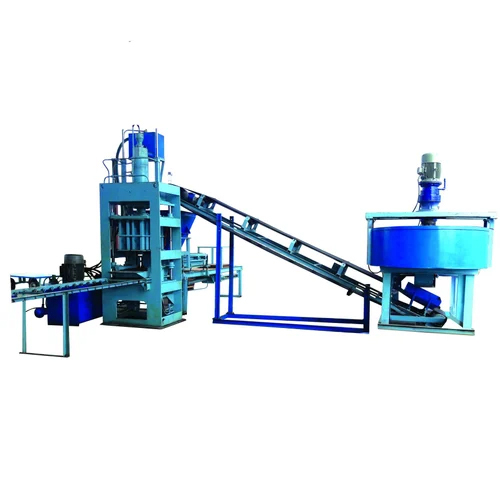 Semi Automatic Fly Ash Brick Making Machine - 220-440v, Green Color | High Durability, Industrial Use, Hollow Block Capabilities