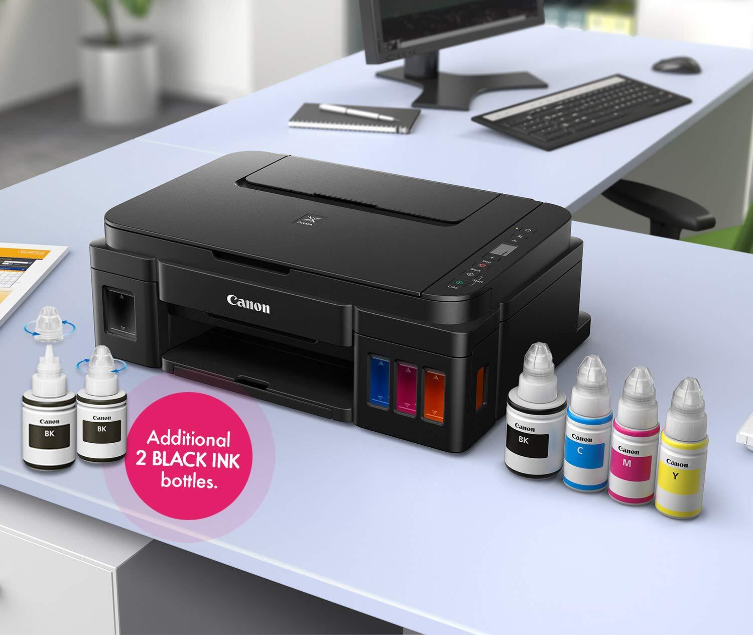 Pixma G3012 Printer - High Page Yield Ink Bottles (7000 Pages) | One-touch Wireless Connect, Integrated Ink Tank & Spill-resistant Design