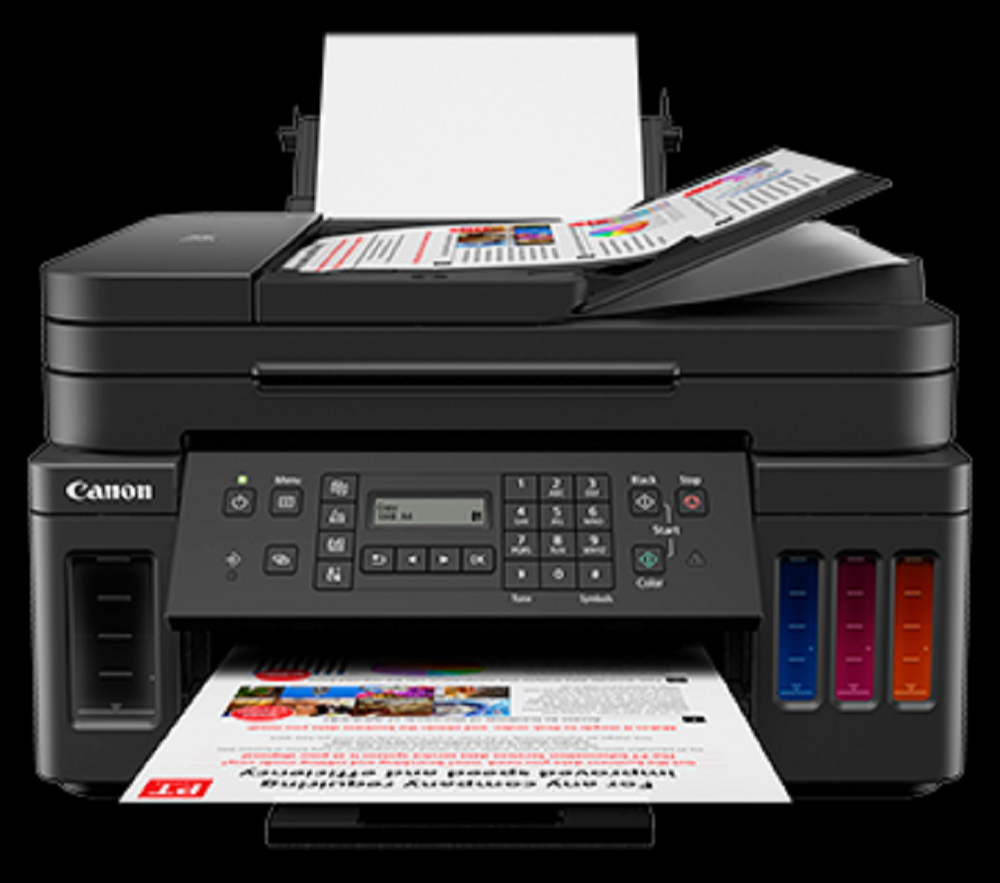 Pixma G7070 Printer - High Page Yield Ink Bottles, Spill-resistant Design | Auto Duplex Printing, 2-way Paper Feeding, Mobile & Cloud Printing, Adf