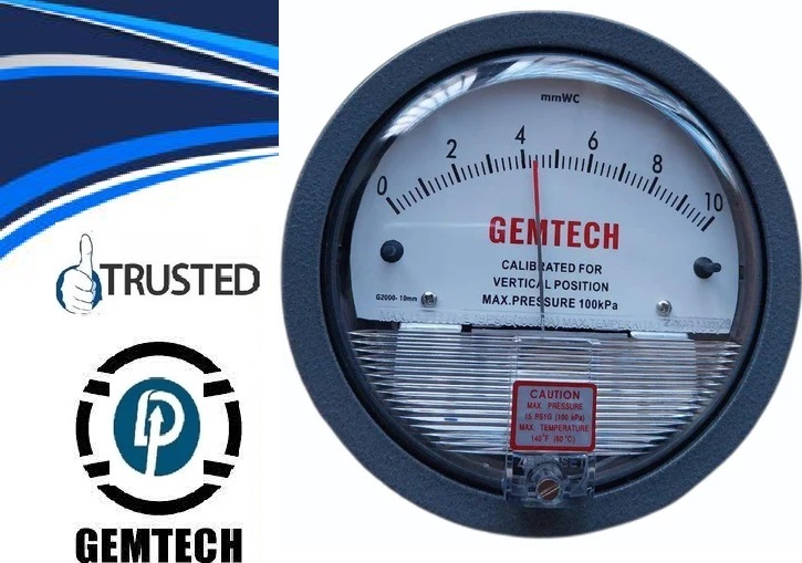 Gemtech Differential Pressure Gauge 0-20 Inch W.c By Rajasthan Meghwal Parishad Jodhpur