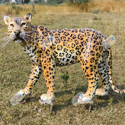 Fiber Leopard - Customized Size, Polished Finish | Commercial Fiber Statue, Available in Various Colors