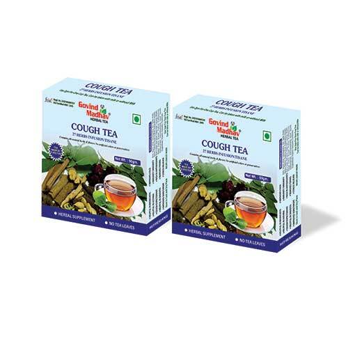 Govind Madhav Cough Tea - 50gm X 3 Pack | Pure Natural Powder, Good Aroma, Brown Color, Fssai & Iso 9001:2015 Certified