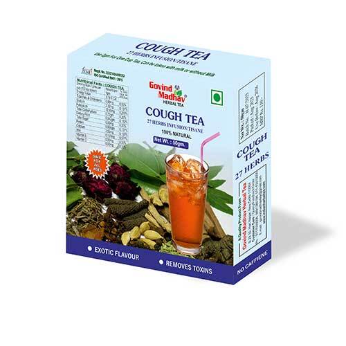 Govind Madhav Cough Tea - 50gm X 3 Pack | Pure Natural Powder, Good Aroma, Brown Color, Fssai & Iso 9001:2015 Certified